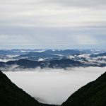 木曽川水系、林道より雲海を望む