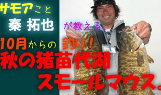 サモアこと秦拓也が教える、10月の釣り！秋の猪苗代湖 スモールマウス。