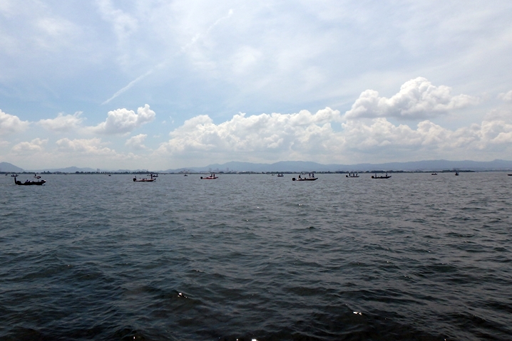 琶湖の夏の休日フィッシング