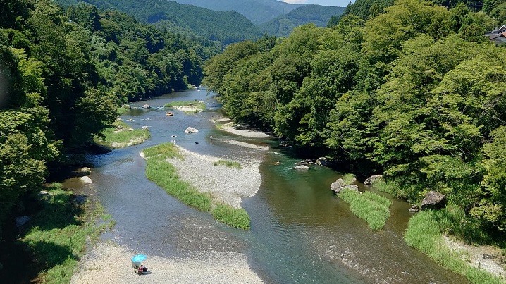 軍畑大橋から、上流を望む